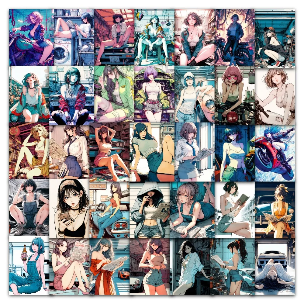 60PCS Koreanische Cartoon Schöne Mädchen Cartoon Hochwertige 2D Dekoration Handy Fall Laptop Wasser Tasse Aufkleber