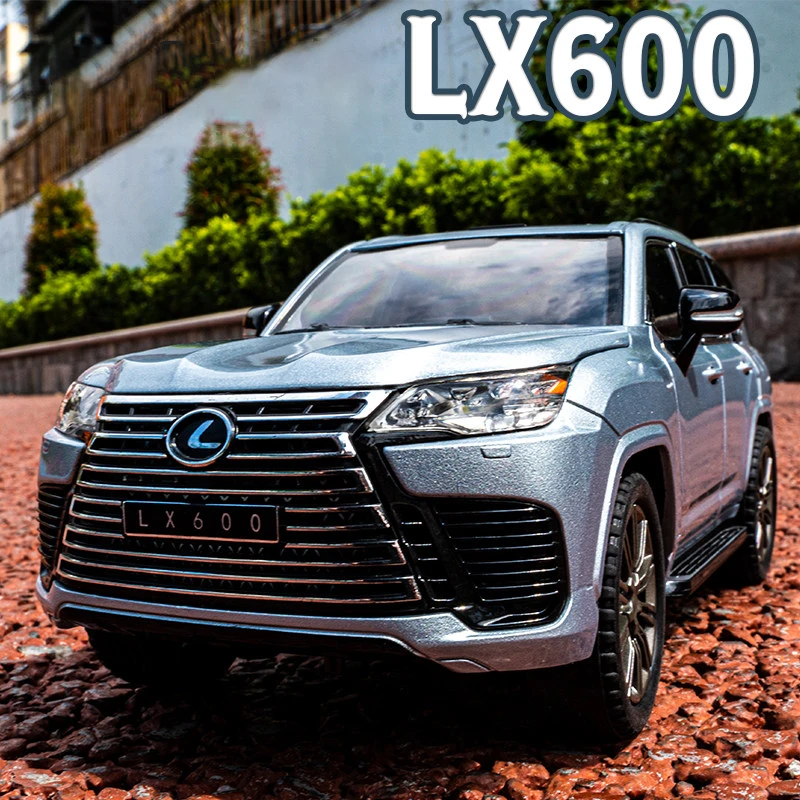 موديل سيارة LX600 من سبيكة الدفع الرباعي ، مقياس 1:24 ، صوت وإضاءة ، ألعاب التراجع ، مقتنيات ، هدية عيد ميلاد