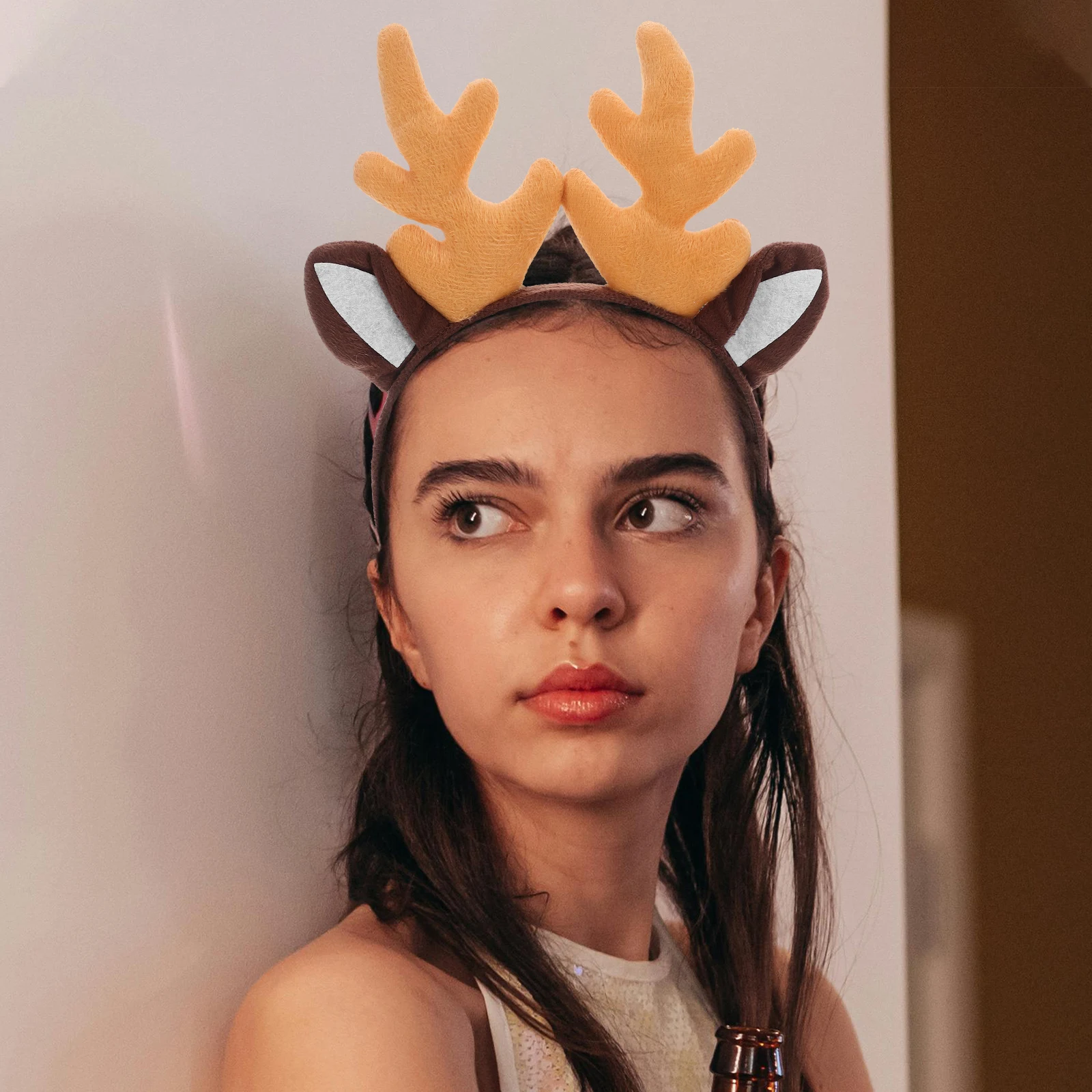 

4 Pcs Christmas Reindeer Headdress Cute Antlers Chirstmas Headband Accessories Ear Horns Costume Plastic Ladies