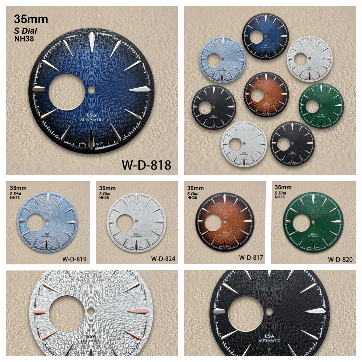 

35mm S Logo Cocktail Hollow Out Dial Suitable For NH38 Japan Movement Weave High Quality Dial Watch Modification Accessories
