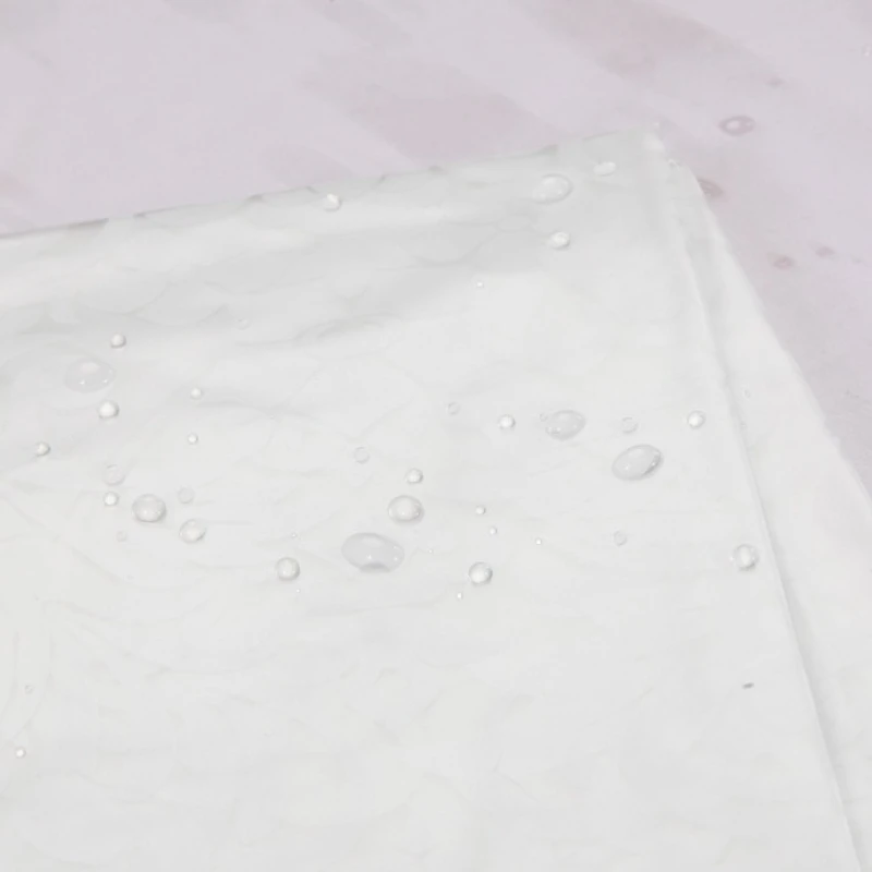 Tirai Mandi Putih Motif Bunga Kain Peva Tirai Kamar Mandi Tahan Air Tahan Jamur Transparan untuk Toilet dengan Kait 200Cm