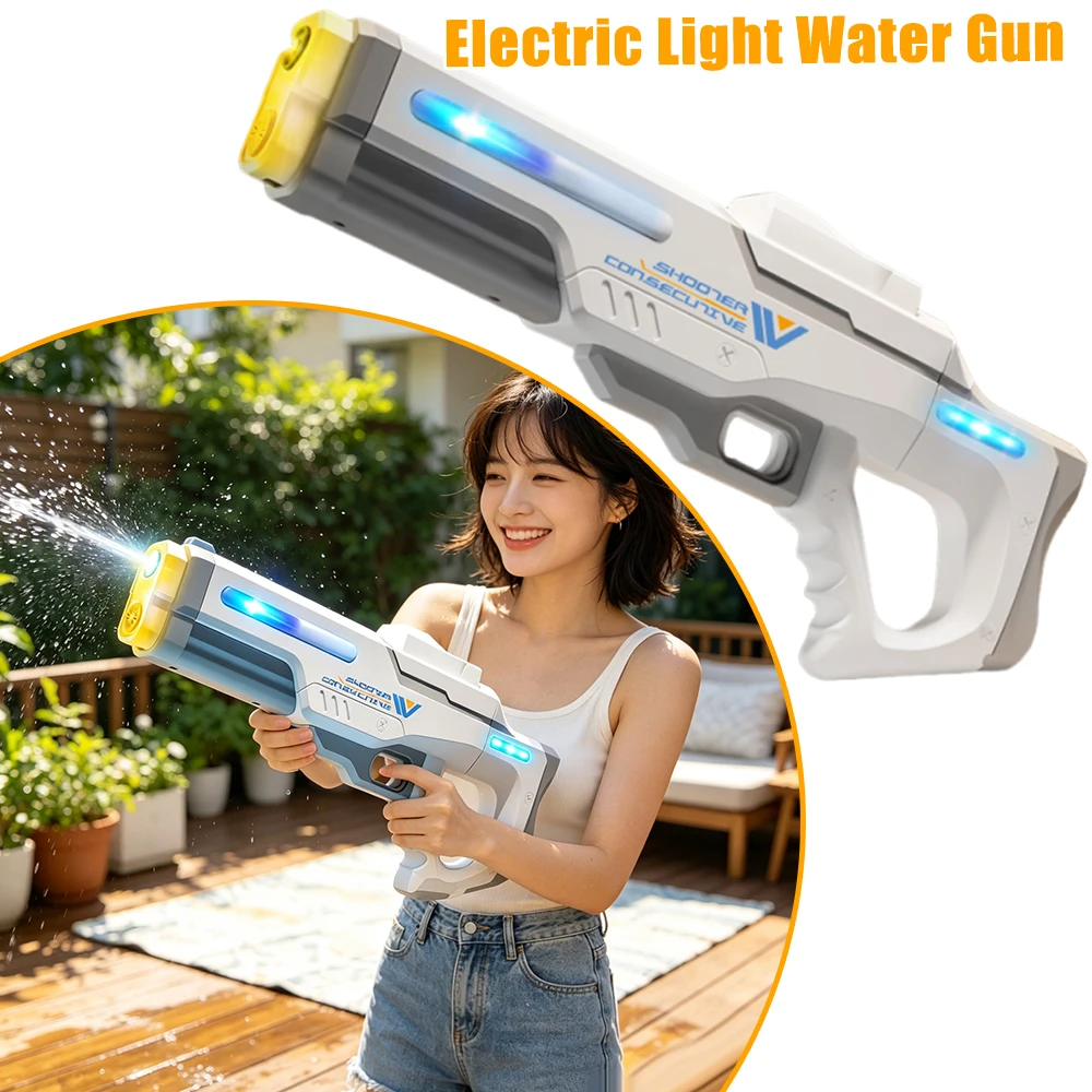 usb充電式電動ウォーターブラスターおもちゃ-ledライト付き-大容量-急速充電-自動吸水-プール-ビーチ-裏庭用