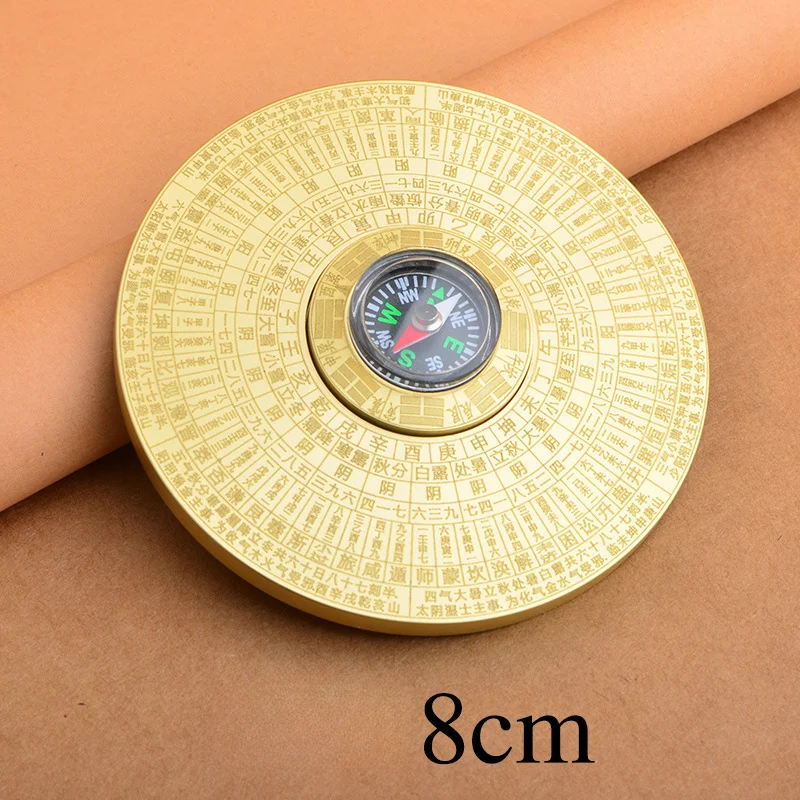 6cm/8cm Solid Brass Compass Fidget Spinner Big Size Metal Hand Spinner Adult Stress Reliever Toys for Teen ADHD Fidget Toys