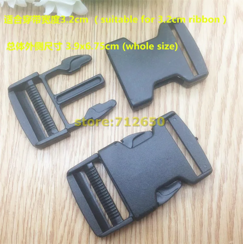 10 Pcs 32mm Plastic Buckles Black Color Garment School Bag Accessory