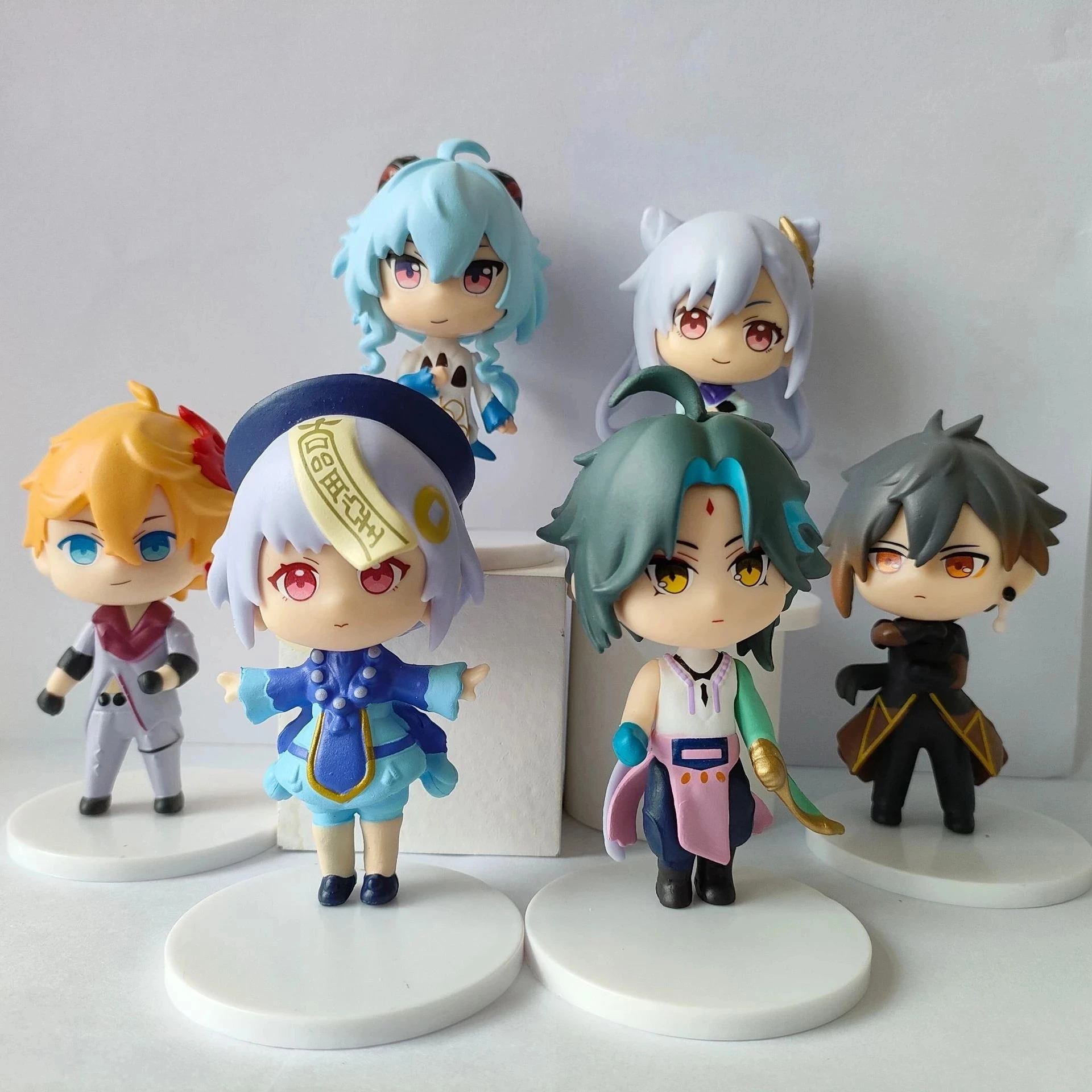 10cm Anime Genshin Impact BUSHIROAD Vol.2 Figure PVC Toy Cute Game Role Morax Tartaglia Keqing Qiqi Ganyu Xiao Model Doll Gifts