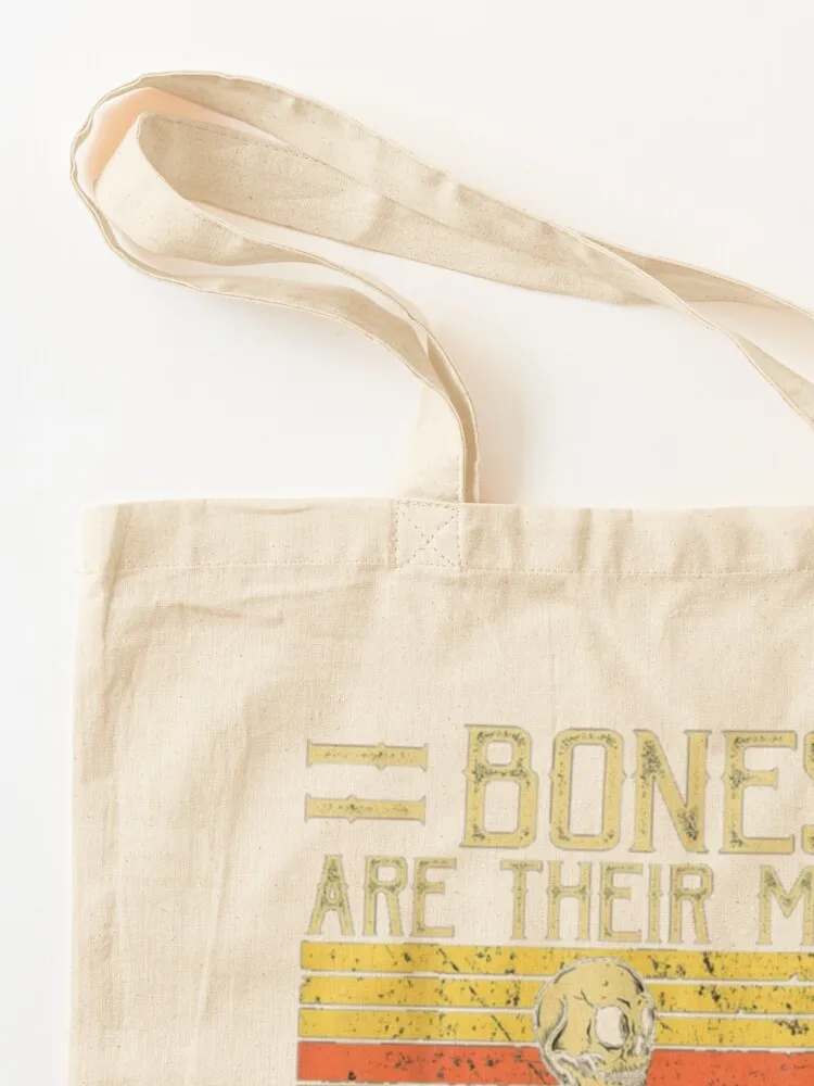 Bones Are Their Money Skeleton Playing Guitar Retro Vintage Tote Bag supermarket folding bag tote bags men