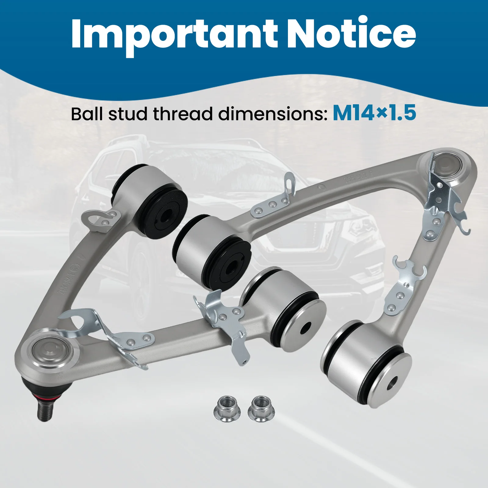 

2x Aluminum Front Upper Control Arms for 2008-12 for Quattroporte & 2008-18 GranTurismo-2-Year Warranty