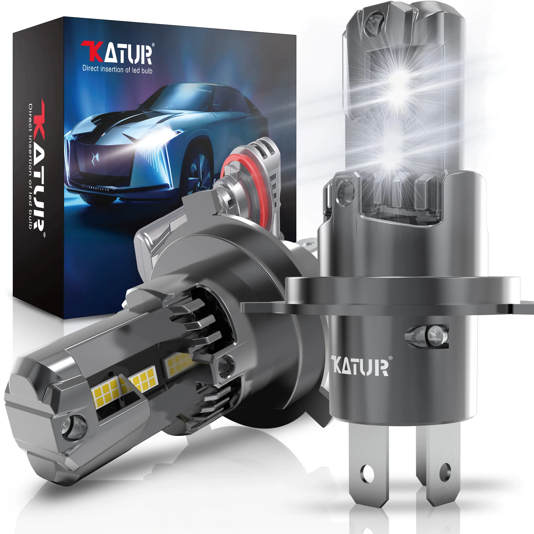 2szt. 20000LM H4 9003 HB2 LED Canbus Turbo Żarówka reflektora 100W świateł drogowych i mijania do Audi BMW Mercedes Benz Ford VW Honda