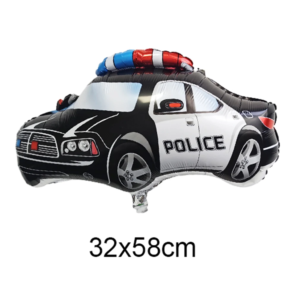 4D Polizei Schwarz Auto Folienballon Junge Geburtstagsballon Flugzeug Folienballon Polizeiballon Geburtstagsfeier mit Polizeimotiv – Detail 3