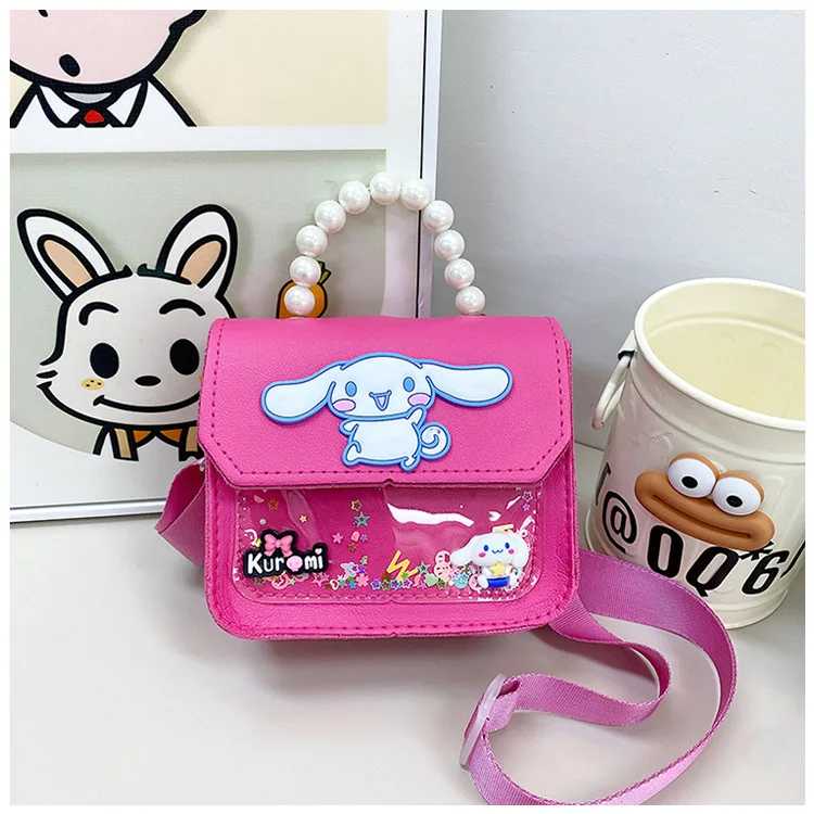 Sanrio Pu Leather Shoulder Bags Cinnamoroll Series Cute Anime Girls Princess Crossbody Bag Fashion Baby Handbag Birthday Gifts