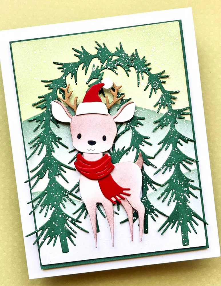 2026 Christmas Festive Fawn Basket Penguin Mouse Metal Cutting Dies for DIY Decorating Scrapbook Card Album Embossing Craft