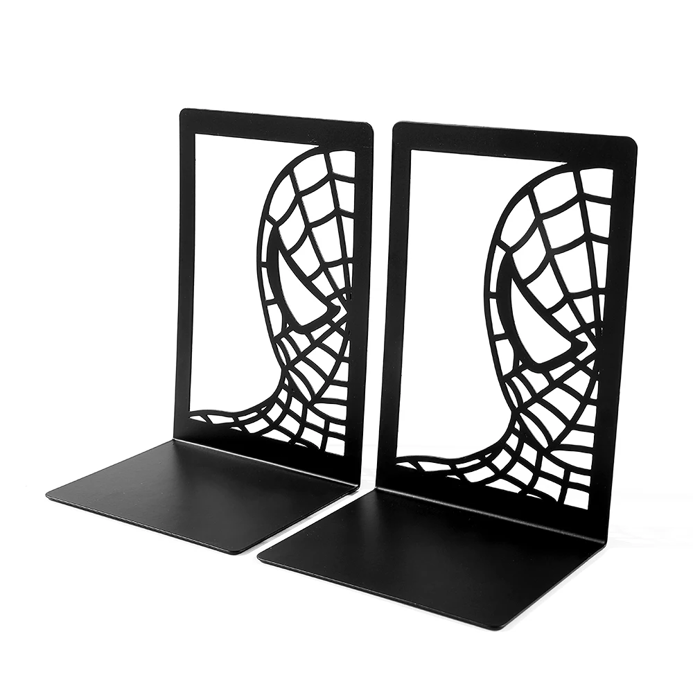 Disney Marvel Spiderman Mask Bookends for Shelf Desk Decor Men Boys Fans Decorative Book Ends Books Holder Accessories Gifts