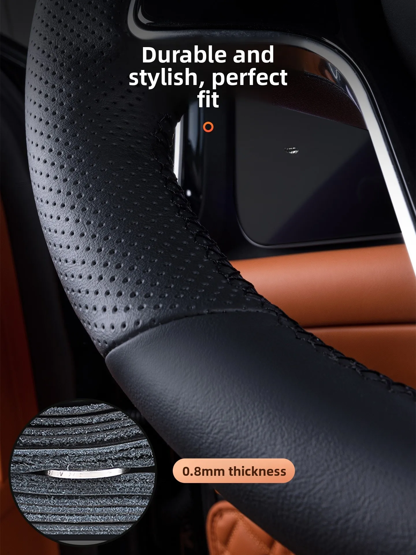 

Кожаный чехол на руль Hanrted для GLC300L C260L GLB220 E300L A200L GLE Sport Sle Universal Seasona...
