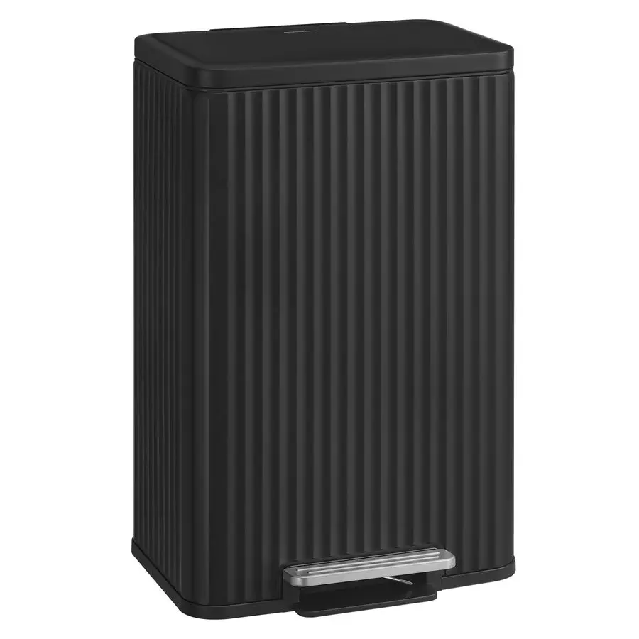 

Мусорное ведро, 50 л (13 галлонов), для кухни, с крышкой, педалью и съемным внутренним ведром, с плавным закрыванием, из нержавеющей стали, 15