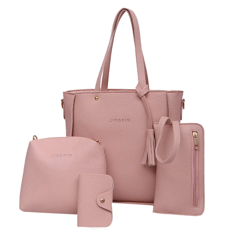 Women Four Set Handbag Shoulder Bags Four Pieces Tote Bag Crossbody Wallet Bags Women\'S Handbag Sac à Mains Femme Bolsos Mujer