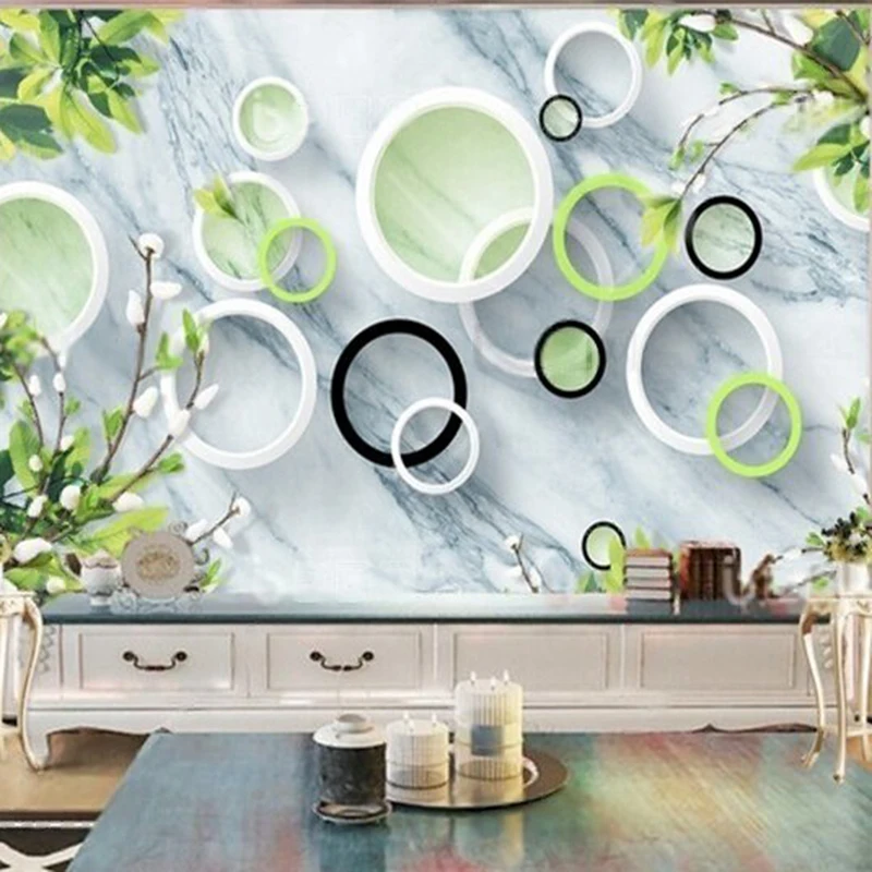 

MU9113 Three-dimensional circular simple marble texture home decoration TV sofa background wall
