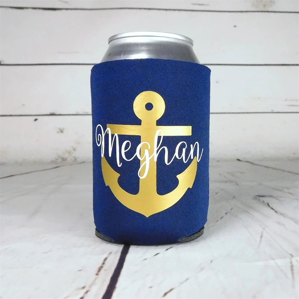 Custom Boat Name Gift, New Boat Owners, Cozies, Can Coolers, Anchor, Nautical Stocking Stuffer, Summer