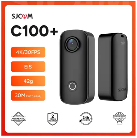 SJCAM C100 Plus Action Camera 4K EIS Cycling Monitoring Device 30M Waterproof 2.4G WiFi Sport Cam Bicycle Helmet Motorcycles