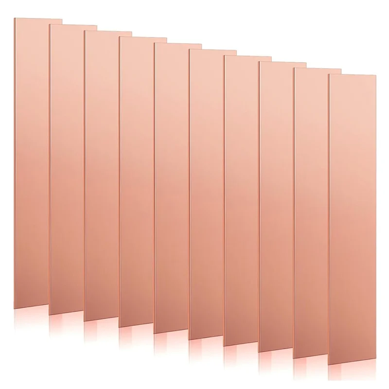AS60-Copper Plate Sheet For Electroplating Kit- 10 Pcs 99.99% Pure Copper Anode Strips, 5.9