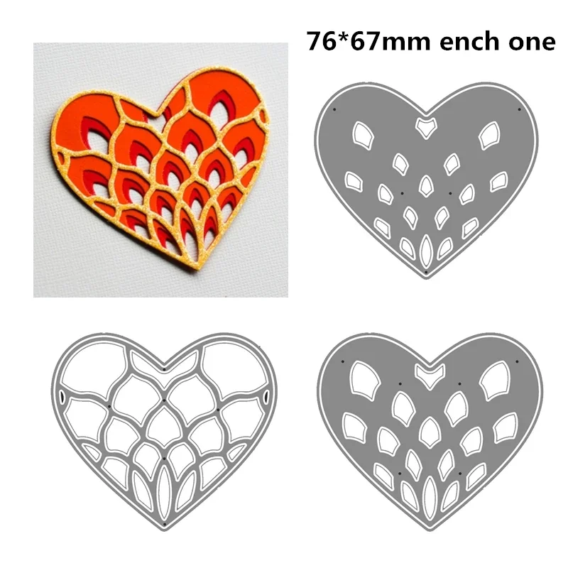 Heart Flower Birch Press Layering Coverplate Metal Cutting Dies Scrapbooking For Paper Making Embossing Frame Card Craft