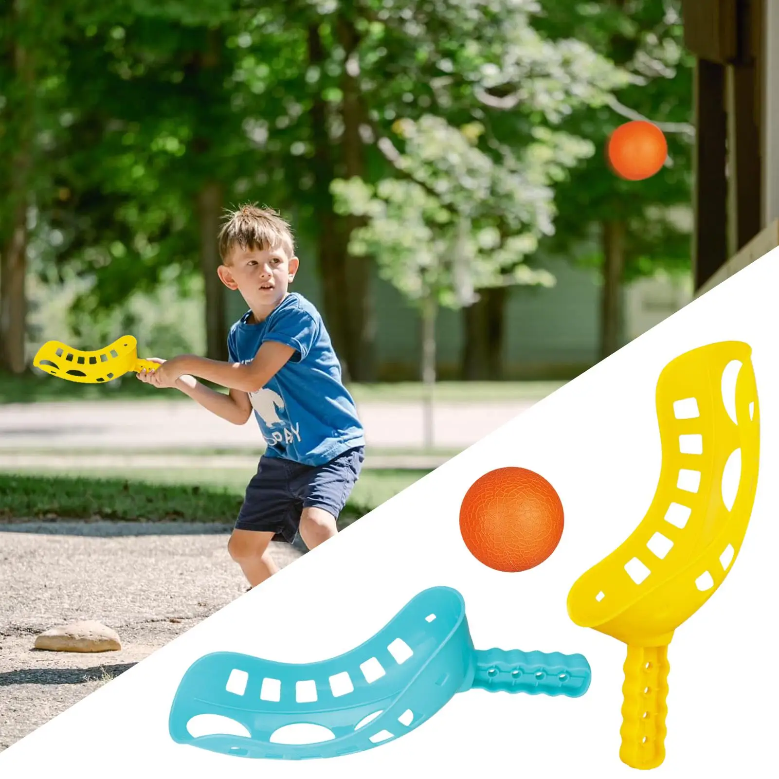 Scoop Ball Game Toss And Catch Ball Set Colorful Beach Toy Outdoor Sports Equipment For Vacation Adults Kids Picnic Park Home