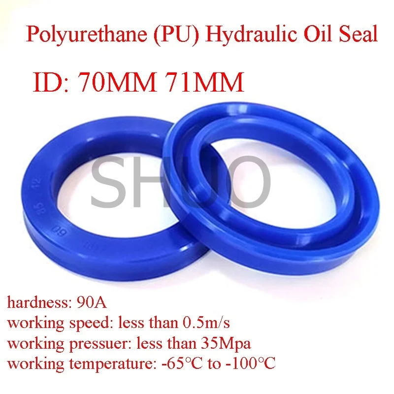 

5 PCS UN / / Y Type Ring Polyurethane (PU) Hydraulic Oil Seal Cylinder Piston Sealing ring Gasket ID70 71mm