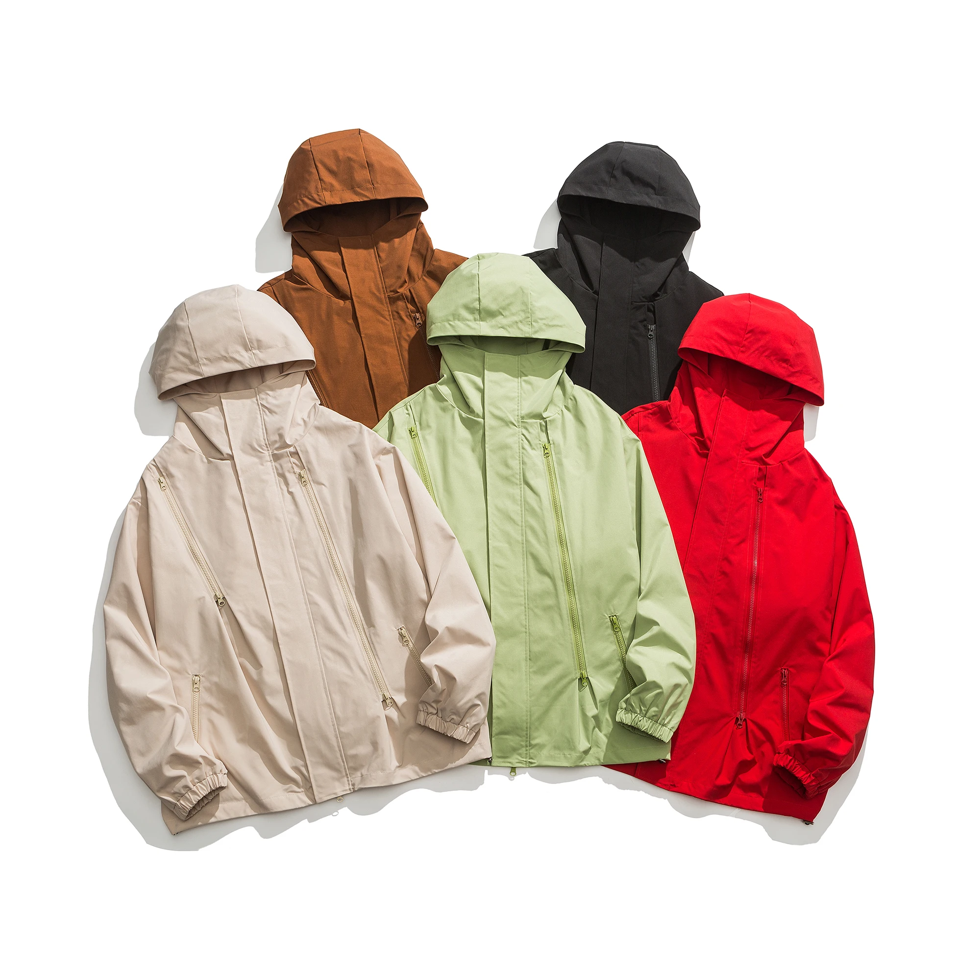 

Outdoor Women Coat Softshell Waterproof Windbreaker Hiking Jacket with Hood Zipper Pockets for Women Korean Outdoor Coat Autumn