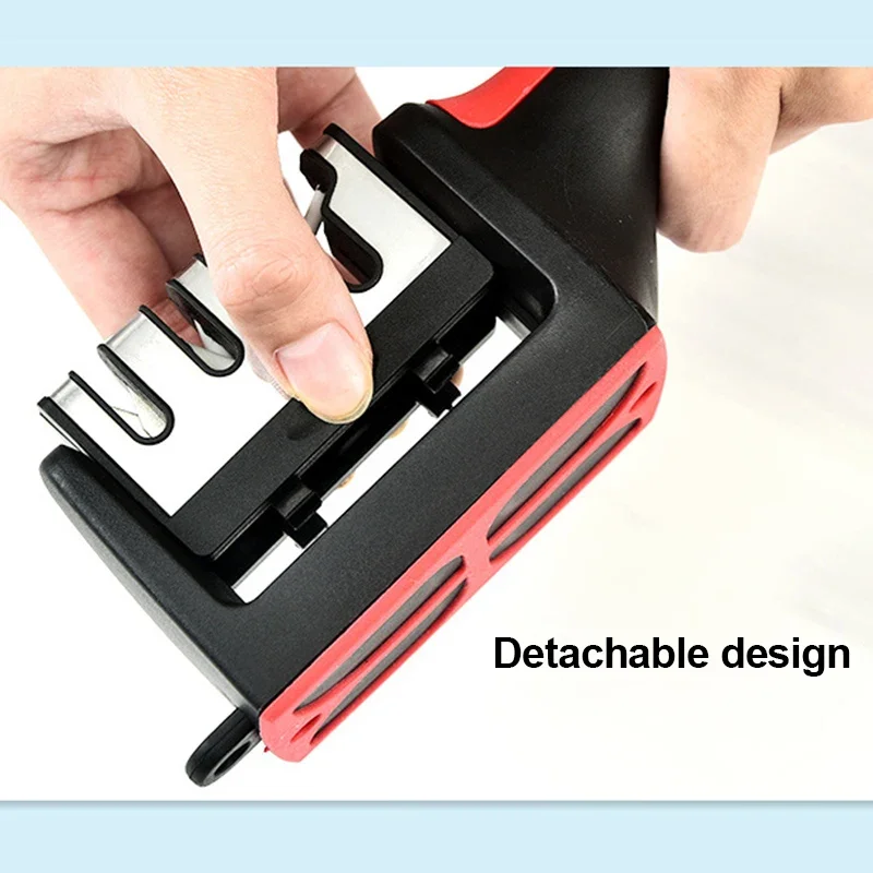 Kitchen 4Segment Knife Sharpener Household Multi-Functional Hand-Held Three-Purpose Black Sharpening Stone Kitchenware