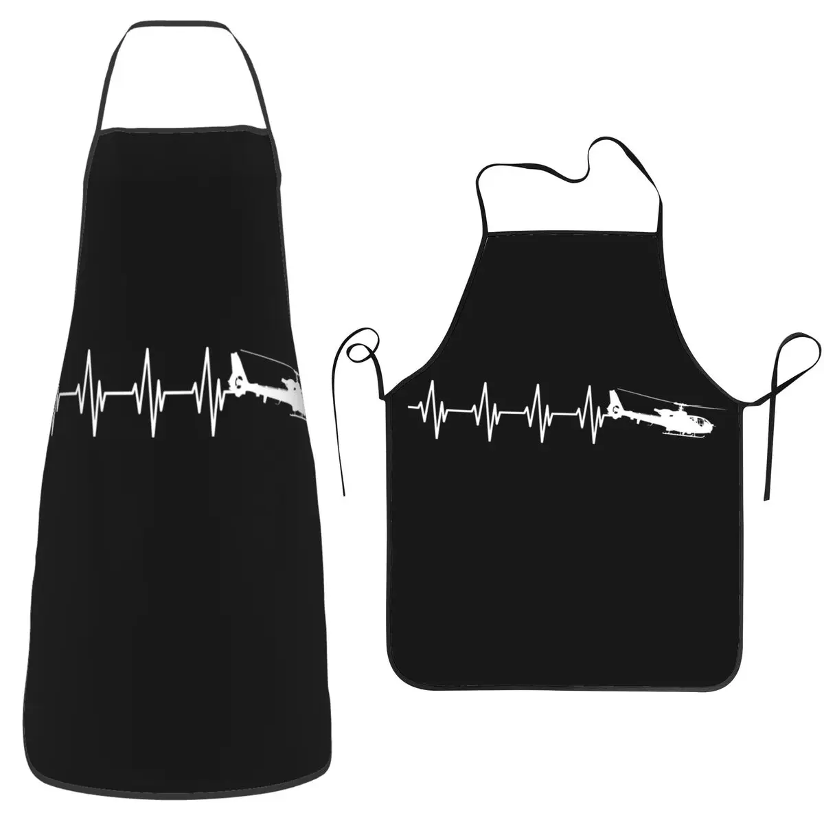 

Фартук с вертолетом Heartbeat W, фартук для шеф-повара, приготовления пищи, выпечки, столб, водонепроницаемый нагрудник, кухонный сарафан для чистки для женщин и мужчин, живопись