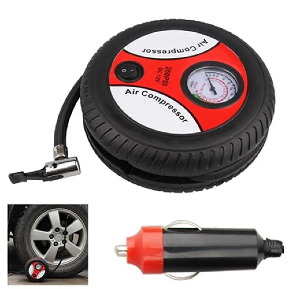 Portable Air Compressor Motors Tire Inflator 260 PSI Automotive Tool Car Pump Air Compressor