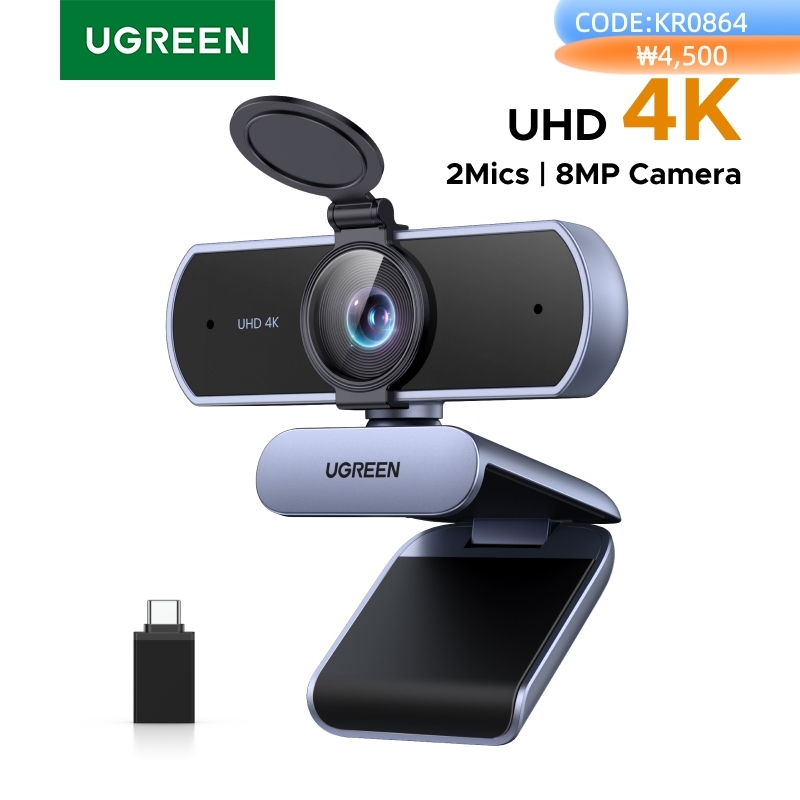  UGREEN 4K FHD 1080P Webcam 8MP for PC, PDAF Auto Focus, Dual AI Noise-Cancelling Mics, Web cam Camera for Zoom/Teams/Google Meet 
