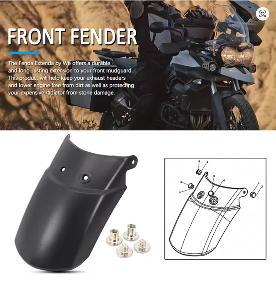 

New For TIGER 800 XCX XCA XC Front Fender Mudguard Fender Forward Splash Guard For Tiger 800 Motorcycles Accessories 2011 - 2019