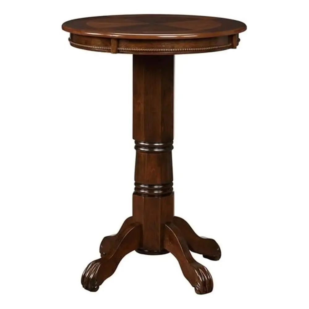 

Traditional Wood Pub Table with Claw and Ball Feet in Cappuccino