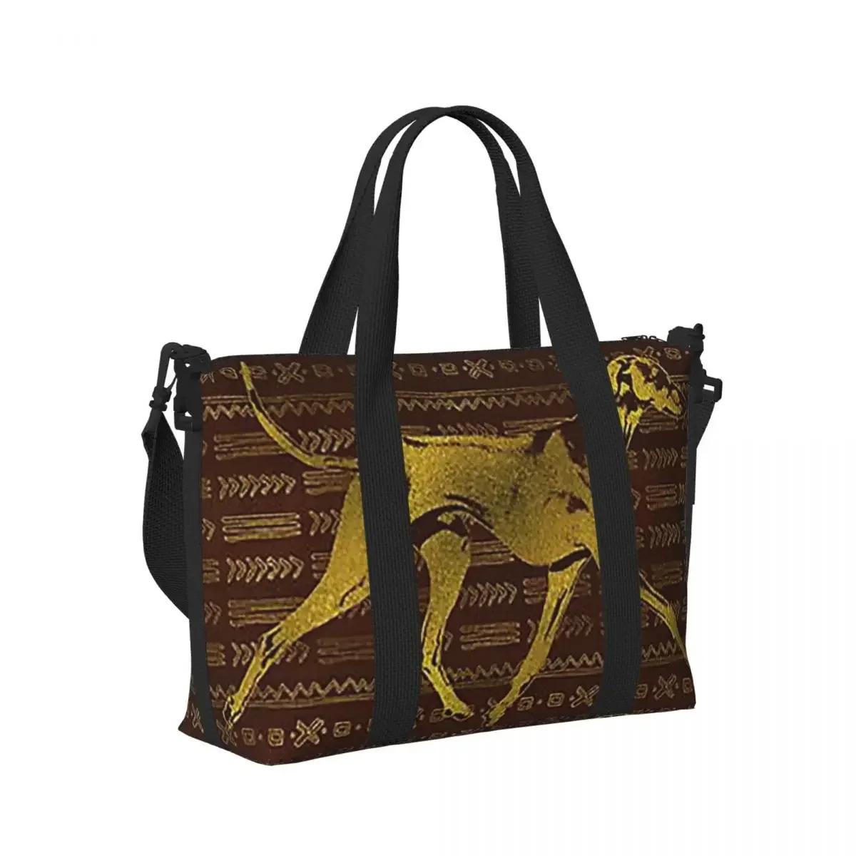 Greyhound Whippet Sighthound Dog Azawakh On African Beach Travel Bag Tote Bags for Gym Yoga Women Shopping Duffle Shoulder Bag
