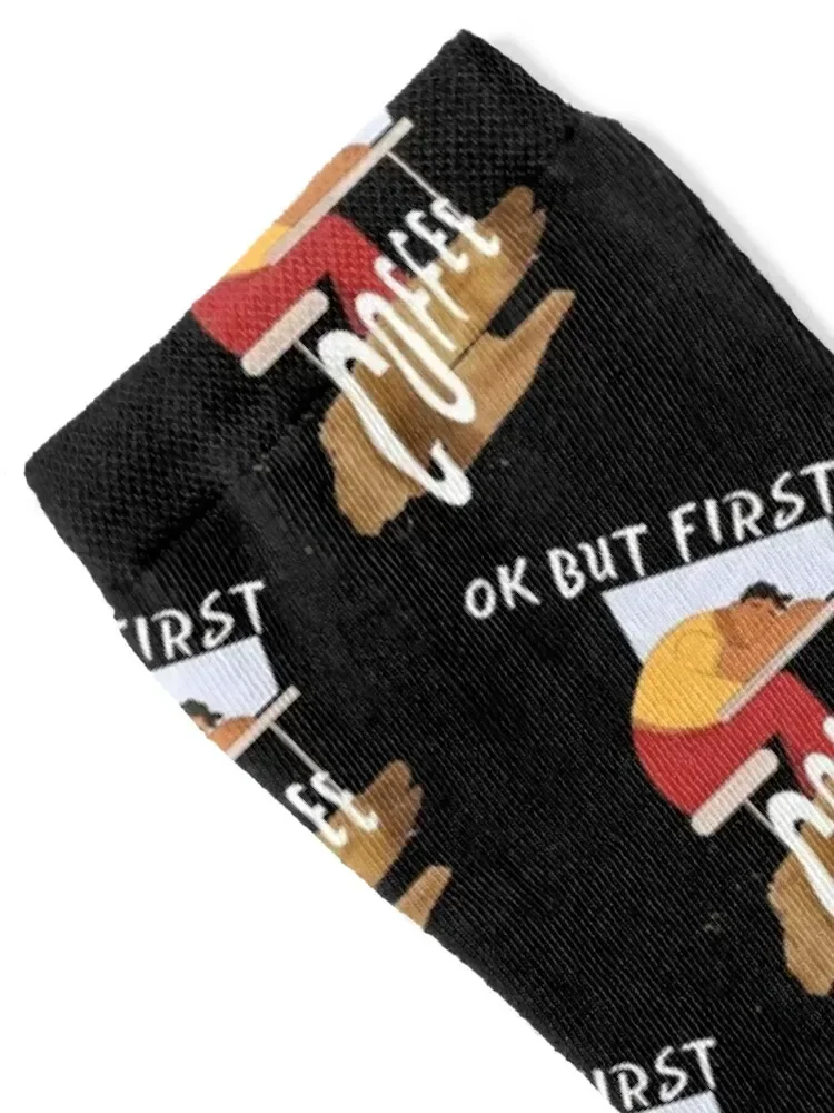 Okay but first coffee Socks custom men cotton high quality Stockings winter Mens Socks Women's