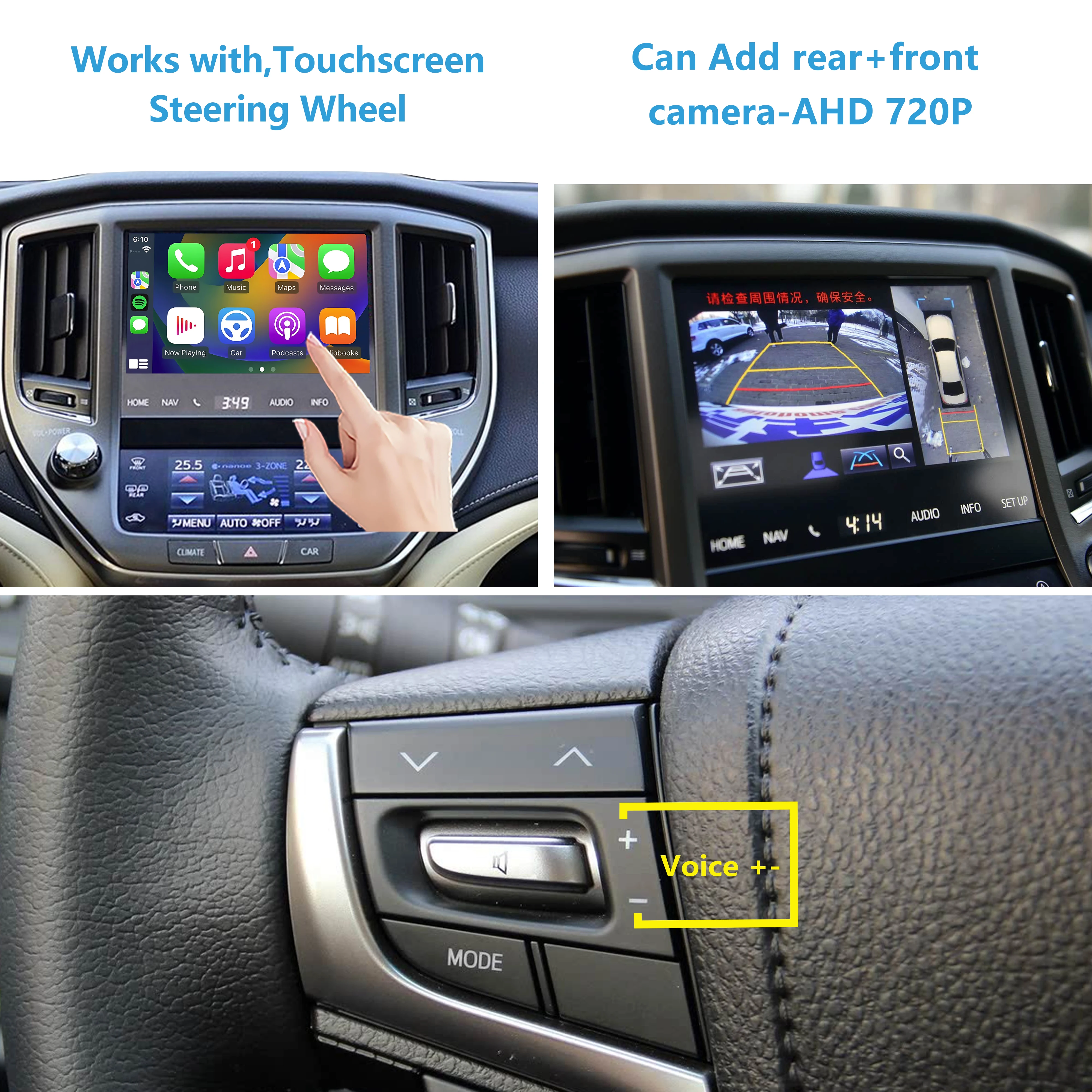 クラウン210 CarPlayキット Wireless CarPlay Android Auto Kit for Crown 14th Gen 2012-2017