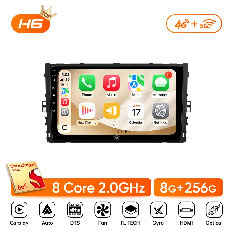 Ainavi autoradio voor VW Volkswagen MQB POLO VI Plus Jetta MK7 T6 Bora draadloze Carplay Android Auto multimediaspeler autoradio