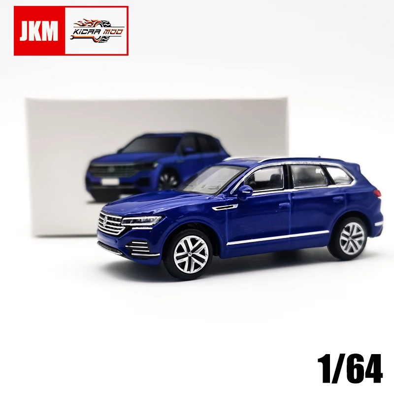 JKM Diecast Toy Cars Model Car 1/64 The Touareg Alloy Body Ruber Tires Vehicle Gifts for Adults Teenagers