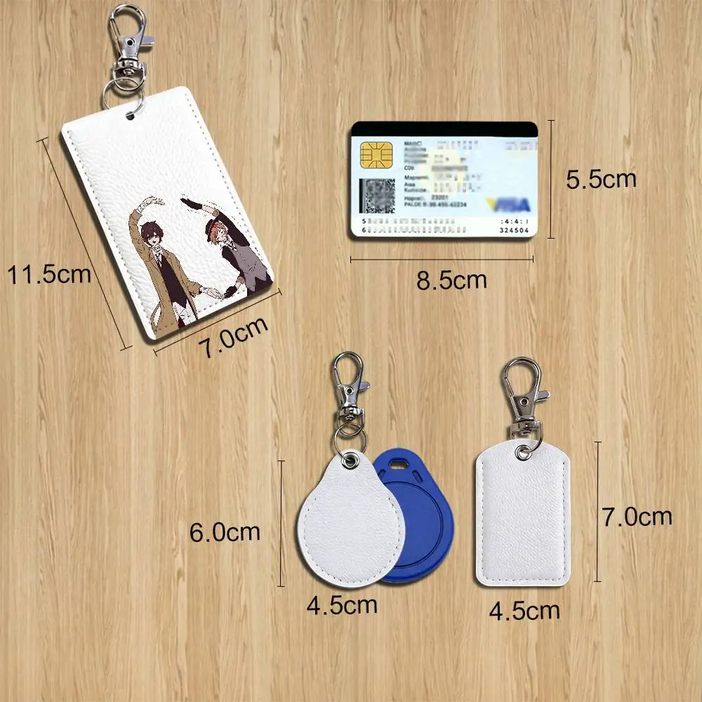 Jaded and cynical Soukoku BSD Chuuya Dazai Card Holder With Keychain Executive Protection For Bank Credit Subway Bus Case