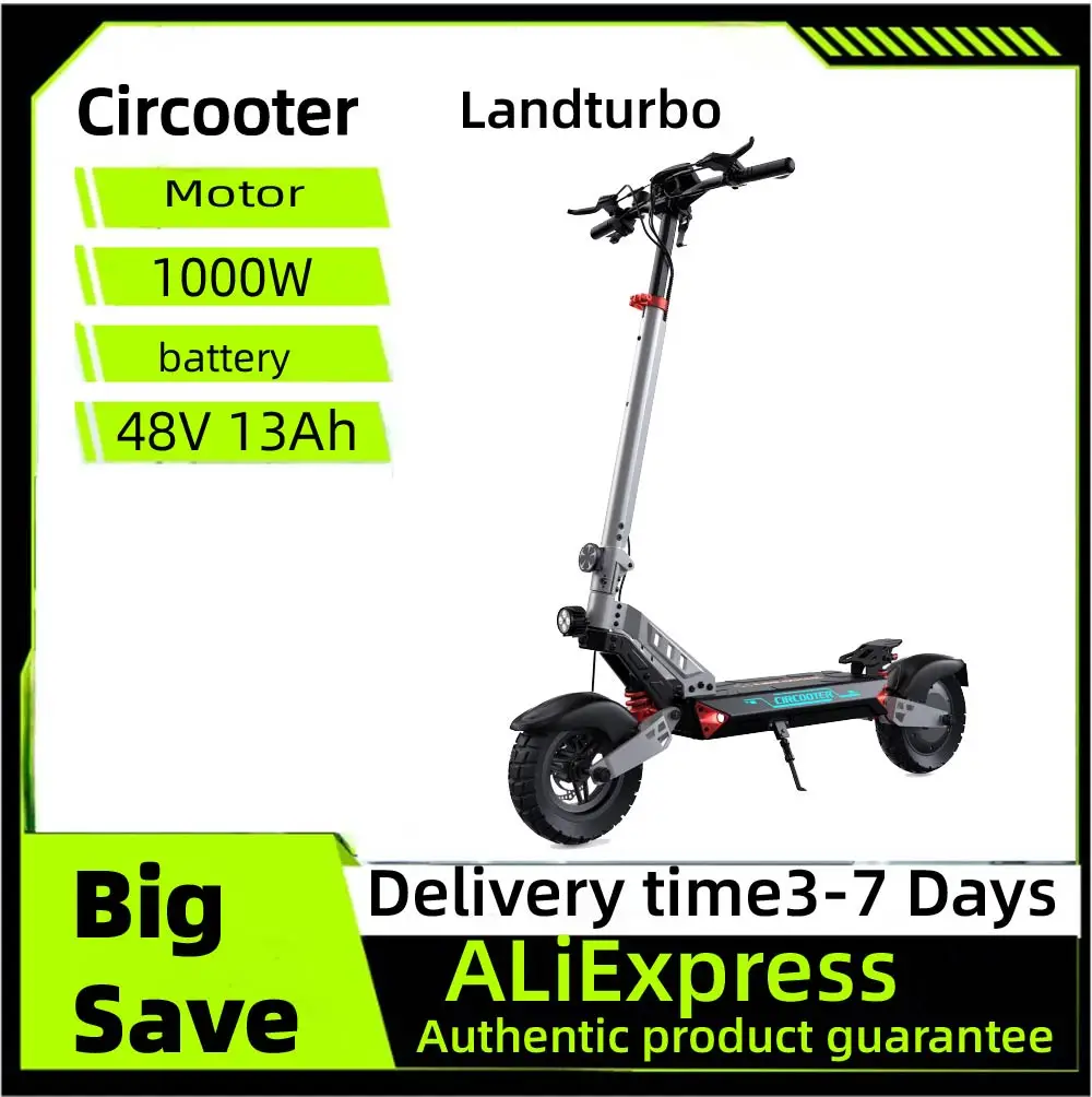 

Circooter Landturbo Pro adult escooter, 1000W motor, 48V15.6AH, folding E-scooter, 10-inch "off road tire, E-mountain scooter