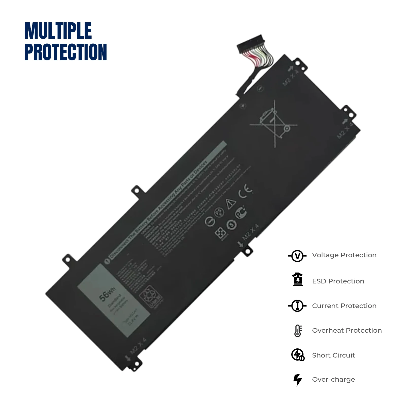 YOOFAN 4K1VM Laptop Battery For Dell G7 17 7700 0W62W6 0NCC3D V0GMT P46E XYCW0 4649mAh/56Wh 11.4V