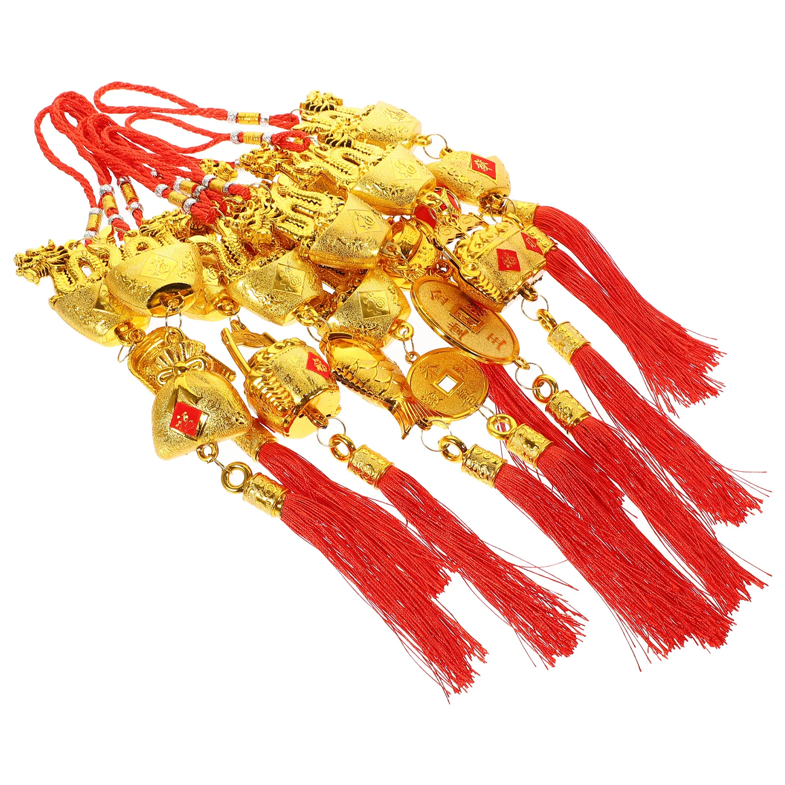 10Pcs Frühling Festival Drachen Hängende Ornamente Chinesischen Stil Anhänger Bonsai Neue Jahr Dekorationen Hause Wand Tür Auto Innen