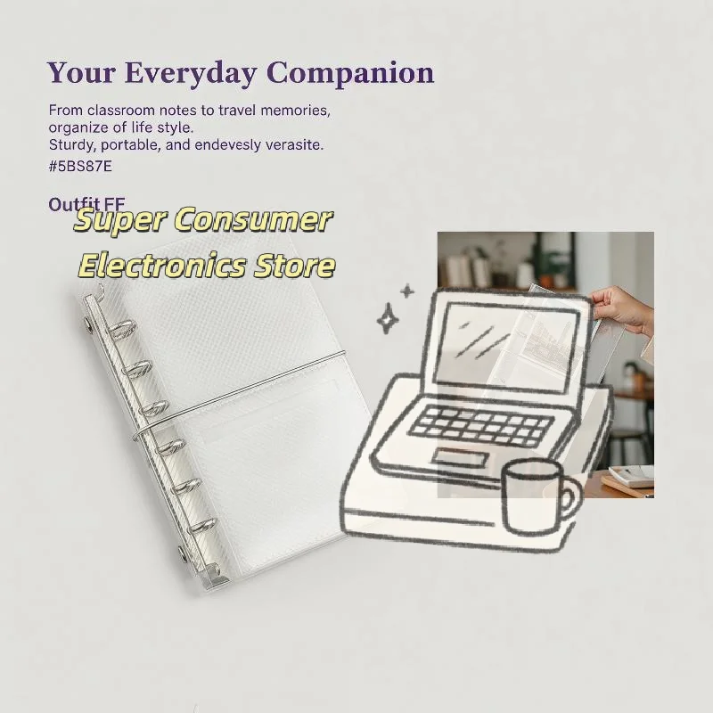 Three Fold Diagonal PP Mini A6 M5 Notebook Cover with Sticker Card Holder for Travel