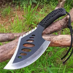 1PC Portable battle axe, outdoor jungle camping bone machete, multifunctional tool, non slip handle, stainless steel blade U9195