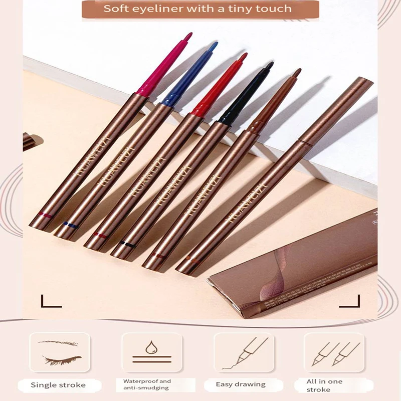 6 Colors Eyeliner Pencil Smooth Waterproof Eyeliner Gel Long-lasting Blue Black Brown Soft Easy Wearing Eyeliner Pen New