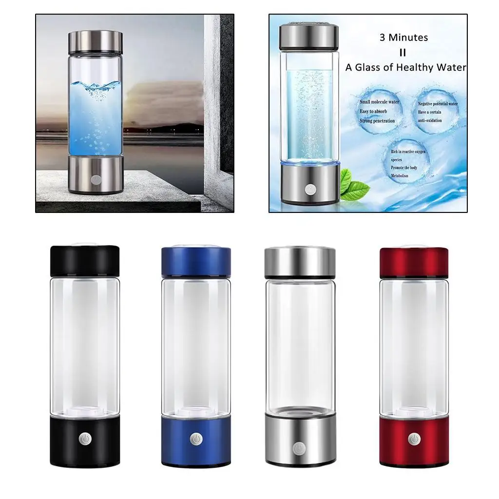 Hydrogen Water Bottle Machine Generator Portable Electric Water Cup Glass Quality Filter Healthcare Acessories 10800ppb USB