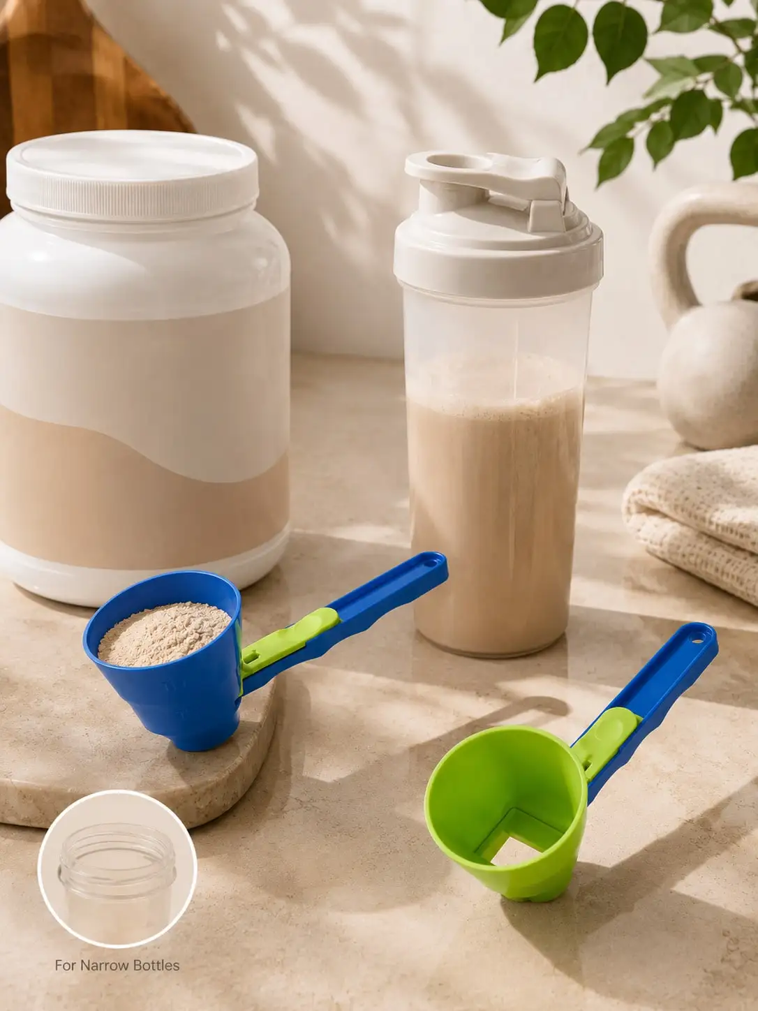 3Pcs Adjustable Measuring Scoop With Funnel, Powder Scoop Spoon With Flow Control Slider For Protein Powder, Coffee, Milk Powder, Narrow Bottles, College Dorm, Dorm Room Essentials, Student Essentials, Back To School, Random Color