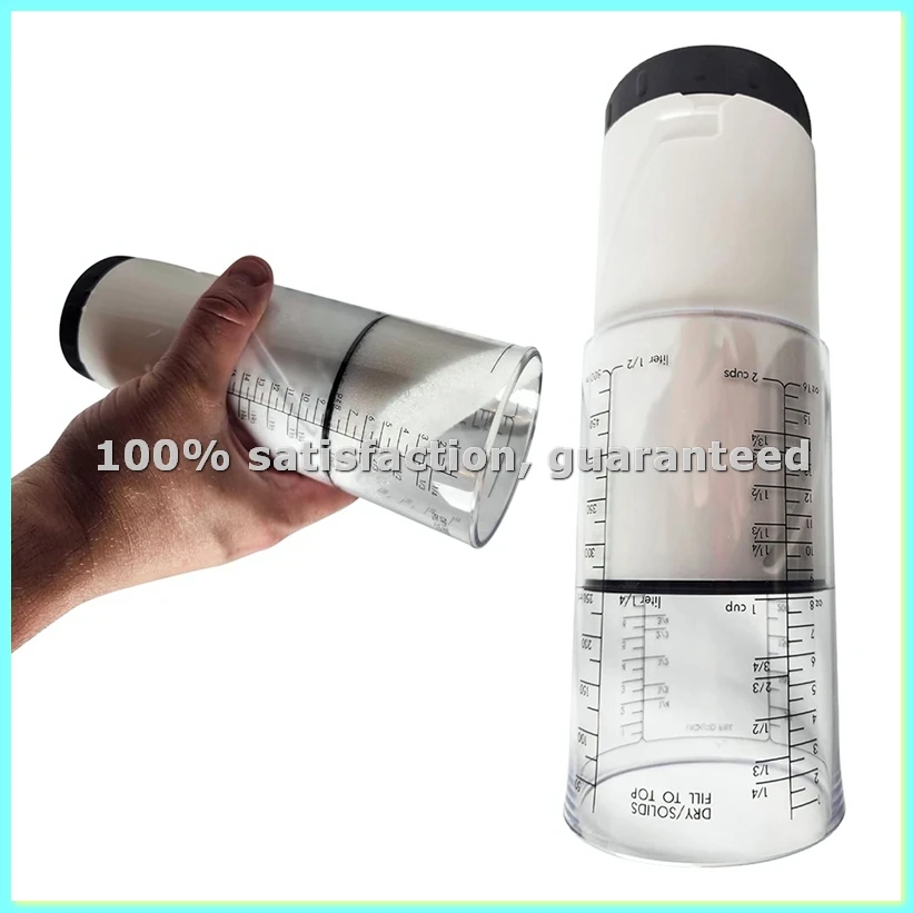 Adjustable Measuring Cup 1/8 to 2 Cup Plunger Measuring Cup Baking Measuring Cup Without Waste-A28R