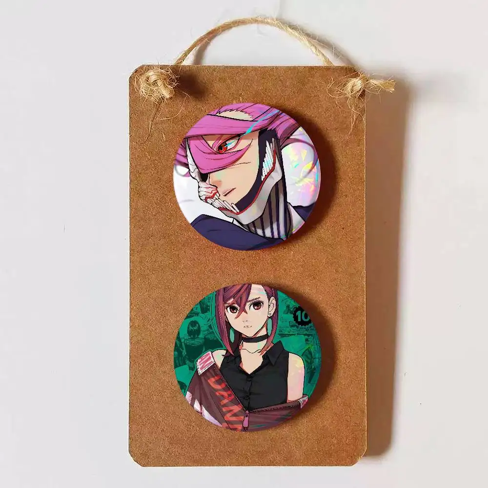 Aira Shiratoshi Creative Round Button Pins Badge Set Cartoon Anime Movie Music Pattern Brooches for Bags Jackets