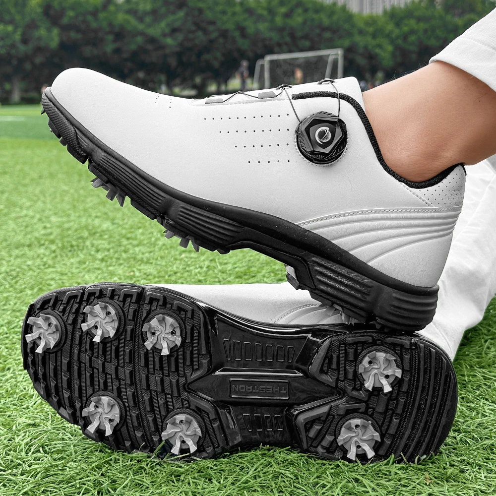 New Professional Spiked Men Golf Shoes Waterproof Microfiber Anti-collision Toe Outdoor Competition Sports Sneakers size 39-49